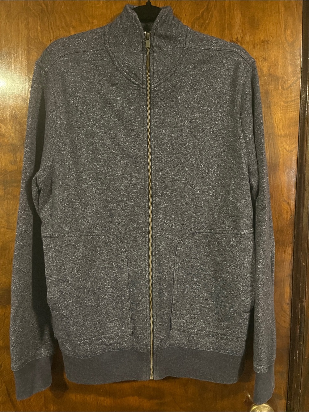 Men's Full-Zip Heathered blue Sweater Jacket